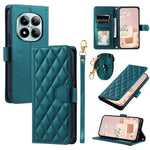 For Xiaomi Redmi Note 15 Pro 5G (Global) Case Wallet Rhombus Grid PU Leather Phone Cover with Shoulder Strap  /  Wrist Strap