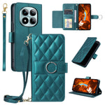 For Xiaomi Redmi Note 15 Pro 5G (Global) Case Ring Buckle Wallet Stand Rhombus Crossbody Leather Mobile Cover