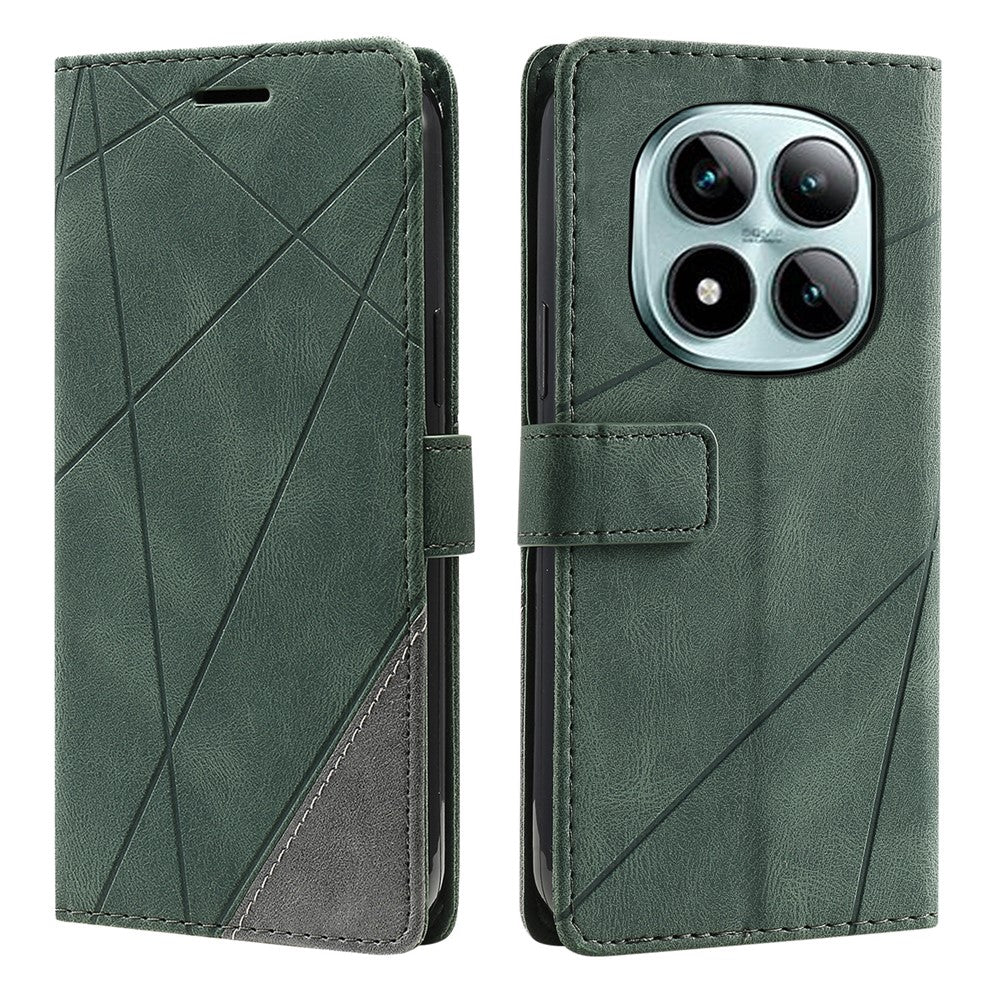 For Xiaomi Redmi Note 15 Pro 4G (Global) Case Imprinted Lines PU Leather Splicing Wallet Phone Cover
