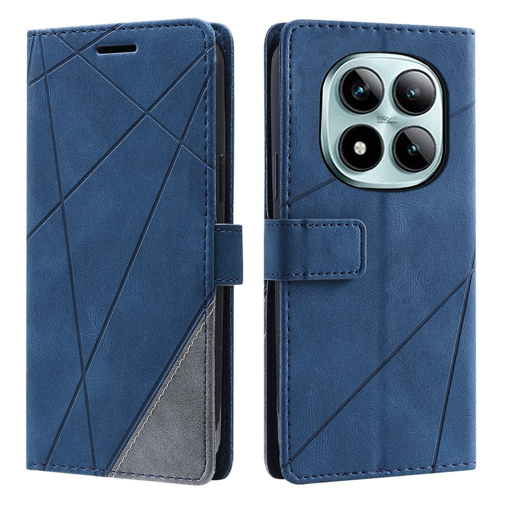 For Xiaomi Redmi Note 15 Pro 4G (Global) Case Imprinted Lines PU Leather Splicing Wallet Phone Cover