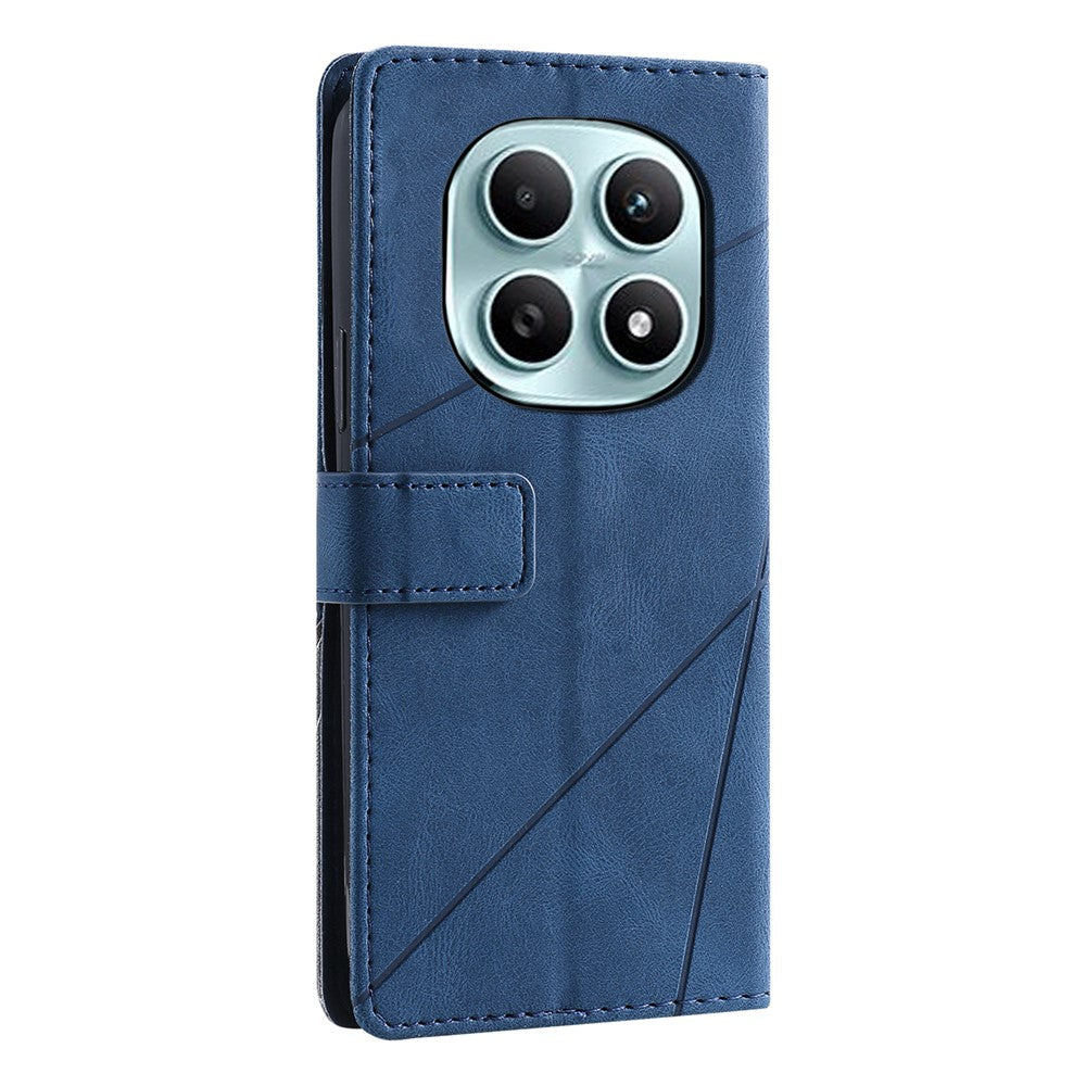 PU Leather Case for Xiaomi Redmi Note 15 5G (Global) / 15 4G (Global) / Poco M8 5G Imprinted Lines Splicing Wallet Phone Cover