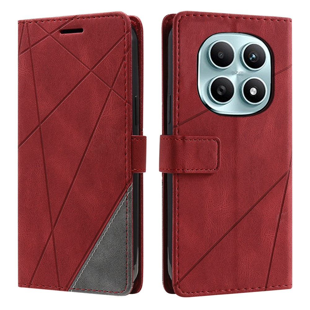 PU-läderfodral för Xiaomi Redmi Note 15 5G (Global) / 15 4G (Global) / Poco M8 5G, präglade linjer, skarvning, plånboksfodral för mobil