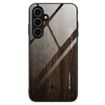Samsung Galaxy A18 5G / A18 4G / A17 5G / A17 4G-skal TPU + Härdat Glas Baksida mobilskal Trästruktur
