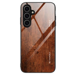 Samsung Galaxy A18 5G / A18 4G / A17 5G / A17 4G-skal TPU + Härdat Glas Baksida mobilskal Trästruktur
