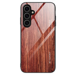Samsung Galaxy A18 5G / A18 4G / A17 5G / A17 4G-skal TPU + Härdat Glas Baksida mobilskal Trästruktur