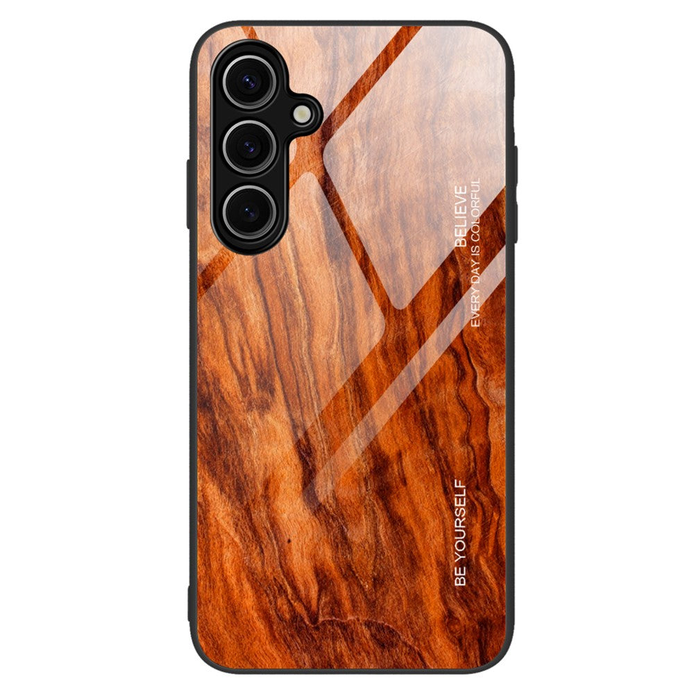 Samsung Galaxy A18 5G / A18 4G / A17 5G / A17 4G-skal TPU + Härdat Glas Baksida mobilskal Trästruktur