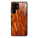 For Samsung Galaxy S26 Ultra Case TPU + Tempered Glass Back Phone Cover Wood Texture
