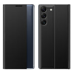 For Samsung Galaxy S23 Side View Window Phone Stand Case Magnetic Adsorption PU Leather Shockproof Cover