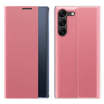 For Samsung Galaxy S23 Side View Window Phone Stand Case Magnetic Adsorption PU Leather Shockproof Cover