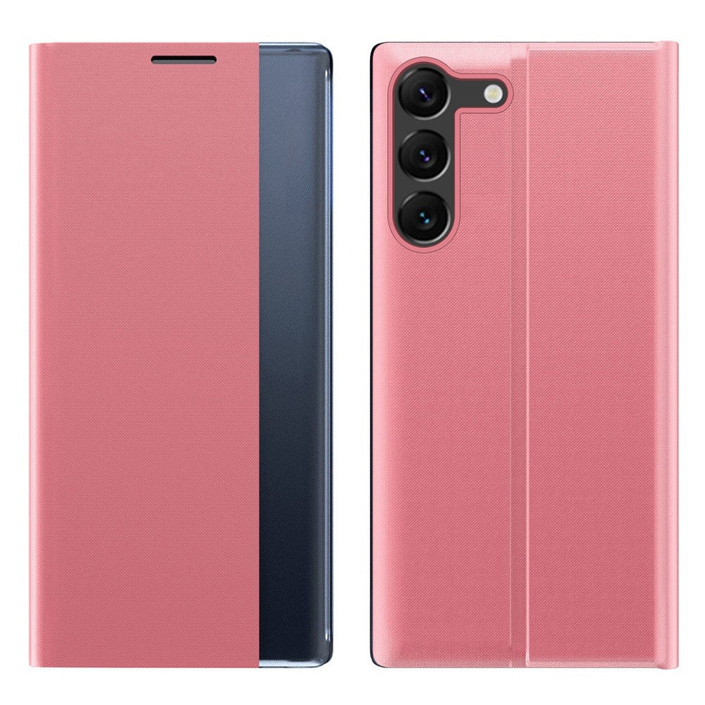 For Samsung Galaxy S23 Side View Window Phone Stand Case Magnetic Adsorption PU Leather Shockproof Cover