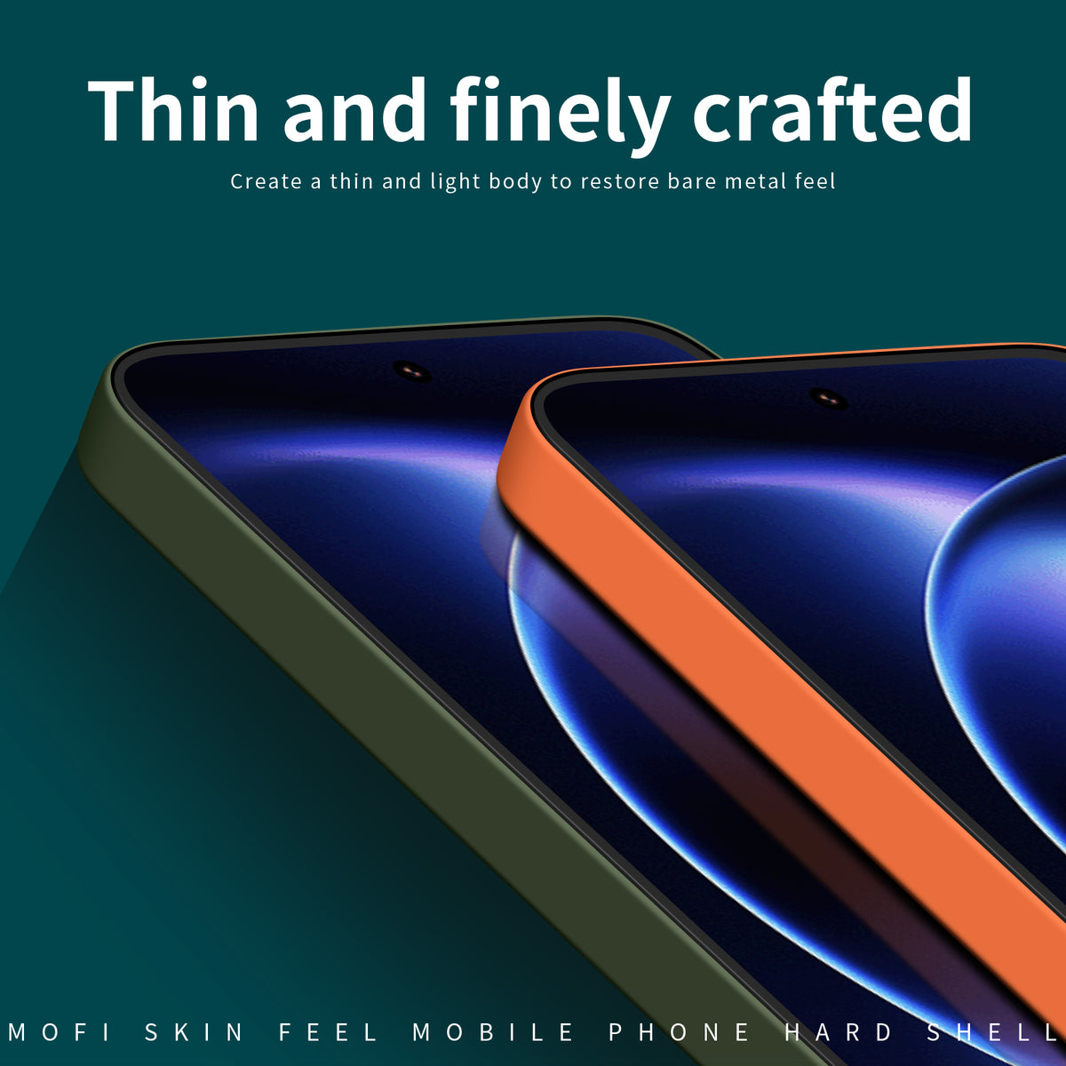 MOFI För Xiaomi 17 Ultra 5G mobilskal JK Qin-serien Skin-Touch Matt Anti-fingeravtryck Baksida