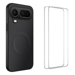 WANLONFENG Magnetiskt Skal För Honor Magic8 Pro Air 5G TQ1-serien Kolfiberstruktur PC TPU mobilskal med 2 st. skärmfilmer