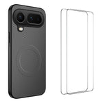 WANLONFENG Magnetiskt Skal För Honor Magic8 Pro Air 5G TQ1-serien Kolfiberstruktur PC TPU mobilskal med 2 st. skärmfilmer