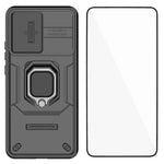 WANLONFENG För OnePlus Ace 5 Racing 5G / OnePlus Nord CE5 5G Skal ZDX Series PC TPU Stativ mobilskal med Linsskydd + Härdat Glas