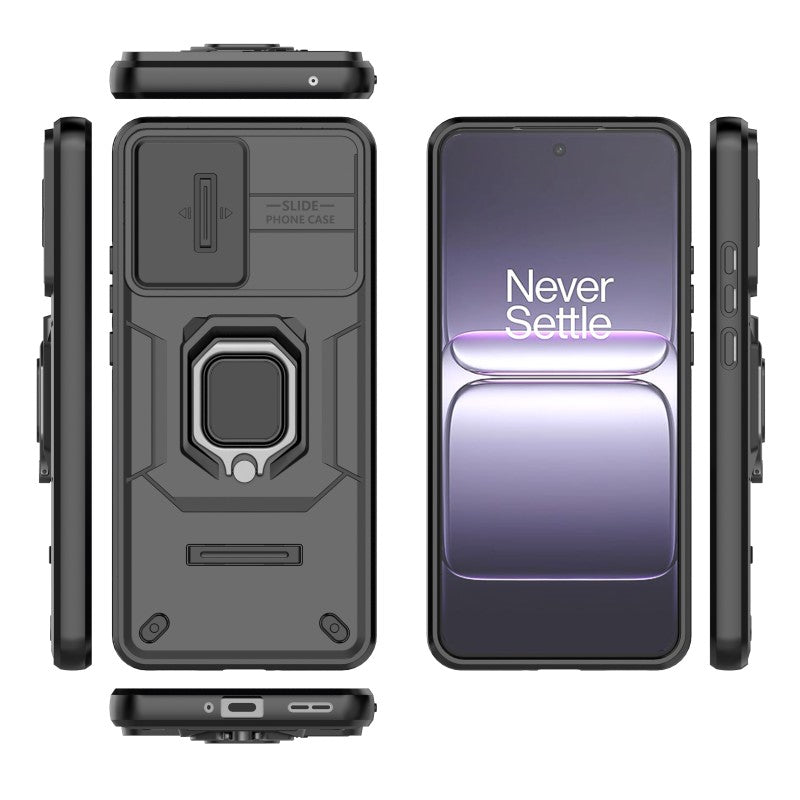 WANLONFENG För OnePlus Ace 5 Racing 5G / OnePlus Nord CE5 5G Skal ZDX Series PC TPU Stativ mobilskal med Linsskydd + Härdat Glas