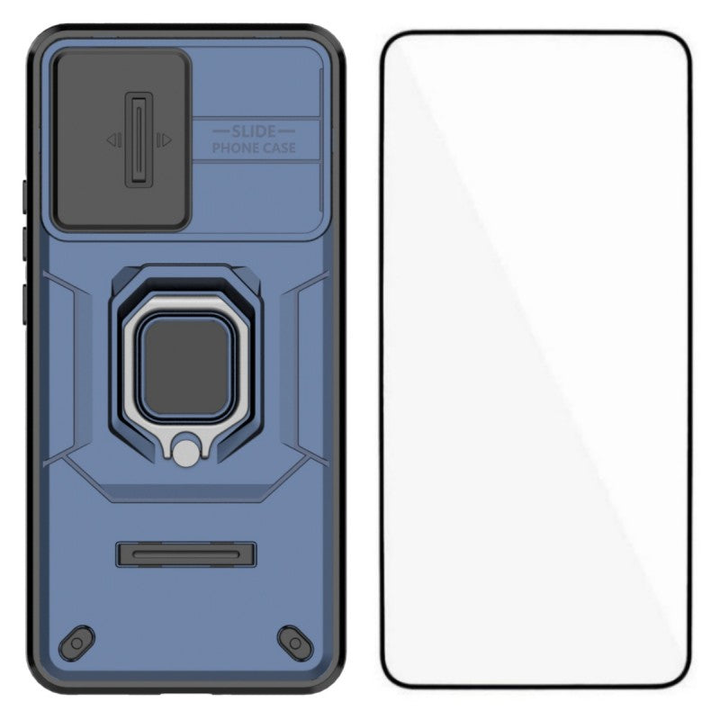 WANLONFENG För OnePlus Ace 5 Racing 5G / OnePlus Nord CE5 5G Skal ZDX Series PC TPU Stativ mobilskal med Linsskydd + Härdat Glas