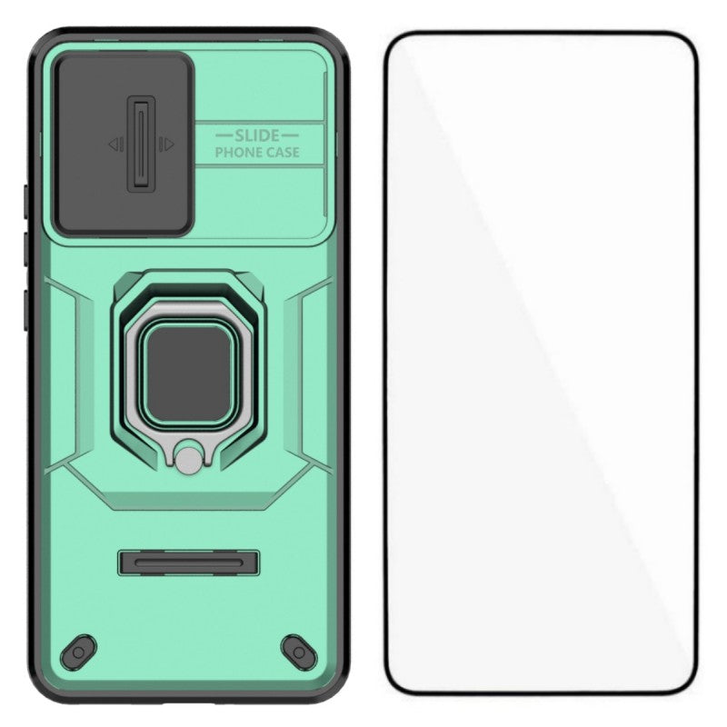 WANLONFENG För OnePlus Ace 5 Racing 5G / OnePlus Nord CE5 5G Skal ZDX Series PC TPU Stativ mobilskal med Linsskydd + Härdat Glas