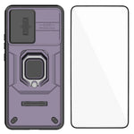 WANLONFENG För OnePlus Ace 5 Racing 5G / OnePlus Nord CE5 5G Skal ZDX Series PC TPU Stativ mobilskal med Linsskydd + Härdat Glas