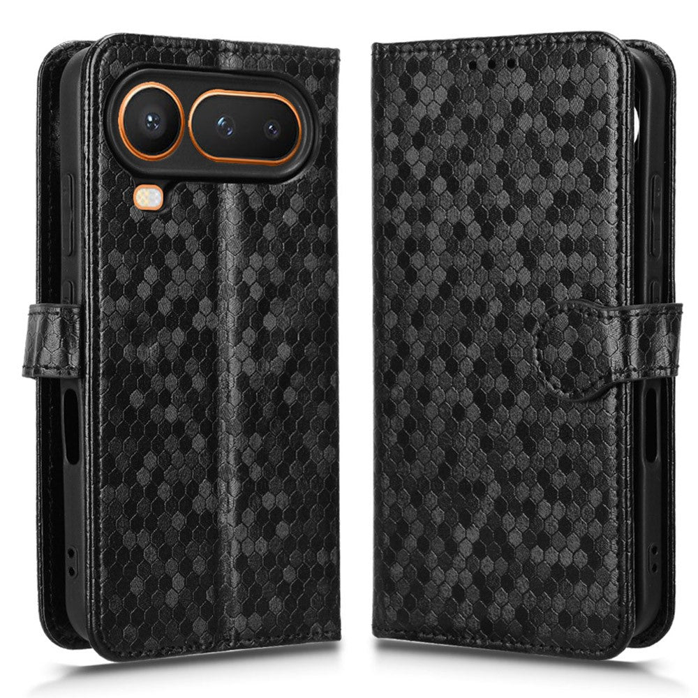 For Honor Magic8 Pro Air 5G Wallet Case Dot Pattern Imprint PU Leather Phone Cover with Wrist Strap