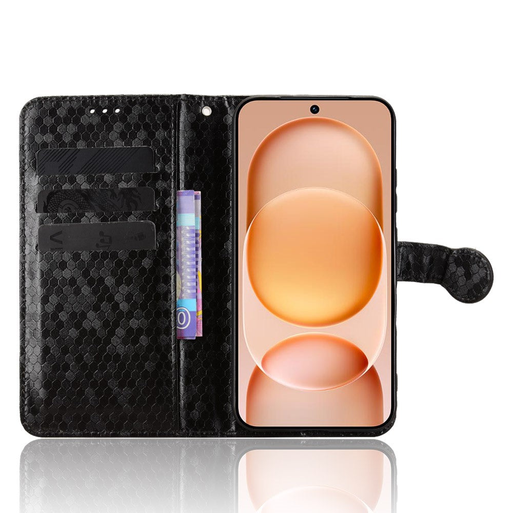 For Honor Magic8 Pro Air 5G Wallet Case Dot Pattern Imprint PU Leather Phone Cover with Wrist Strap