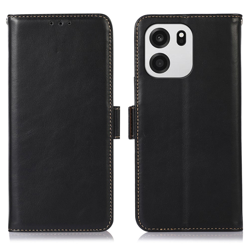 OnePlus Nord CE6 5G / Nord 6 5G / Turbo 6V 5G / Turbo 6 5G skal RFID-blockerande plånboksfodral i äkta nötskinn