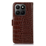 Genuine Cow Leather Case for Honor 400 Smart 4G / 400 Smart 5G / X7d 5G / X7d 4G RFID Blocking Wallet Crocodile Texture Phone Cover