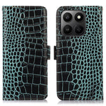 Genuine Cow Leather Case for Honor 400 Smart 4G / 400 Smart 5G / X7d 5G / X7d 4G RFID Blocking Wallet Crocodile Texture Phone Cover