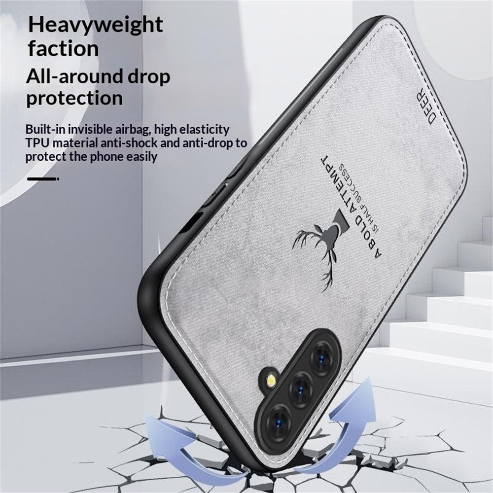 Samsung Galaxy S26-skal Hjortmönster Tygstruktur PU + PC + TPU mobilskal