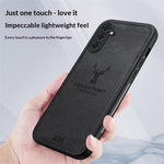 Samsung Galaxy S26-skal Hjortmönster Tygstruktur PU + PC + TPU mobilskal