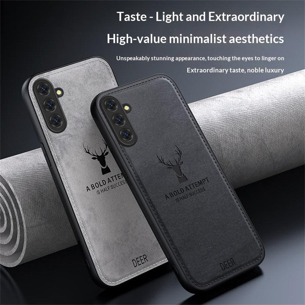 Samsung Galaxy S26-skal Hjortmönster Tygstruktur PU + PC + TPU mobilskal