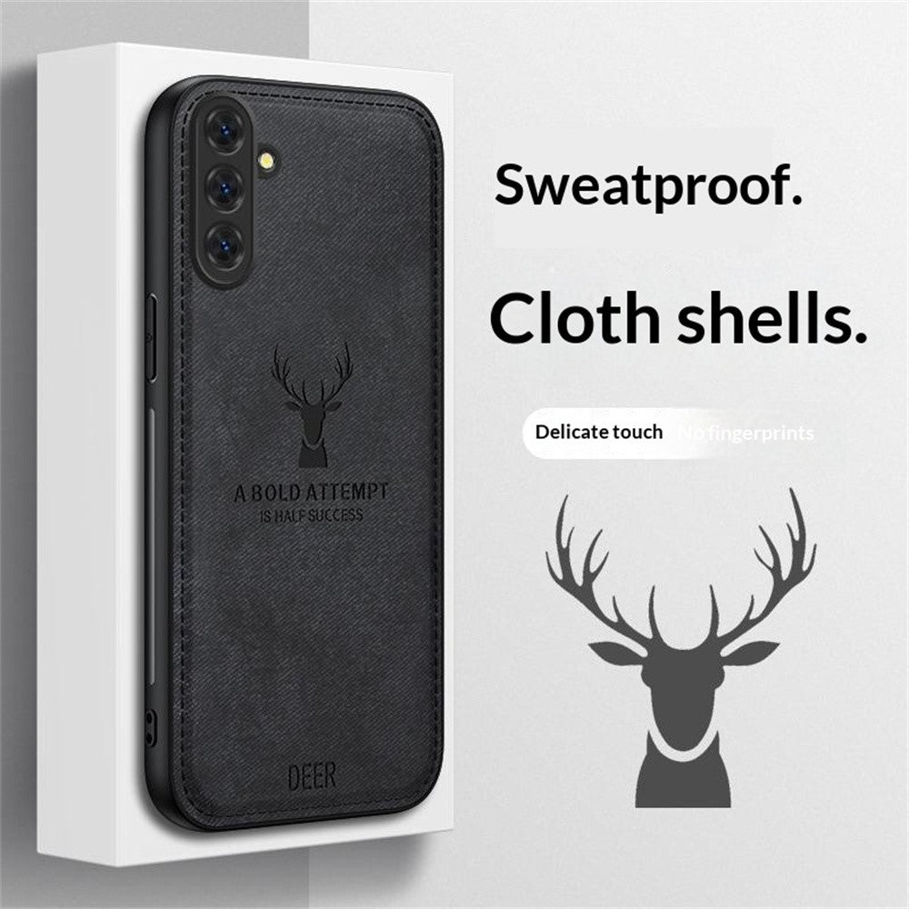 Samsung Galaxy S26-skal Hjortmönster Tygstruktur PU + PC + TPU mobilskal