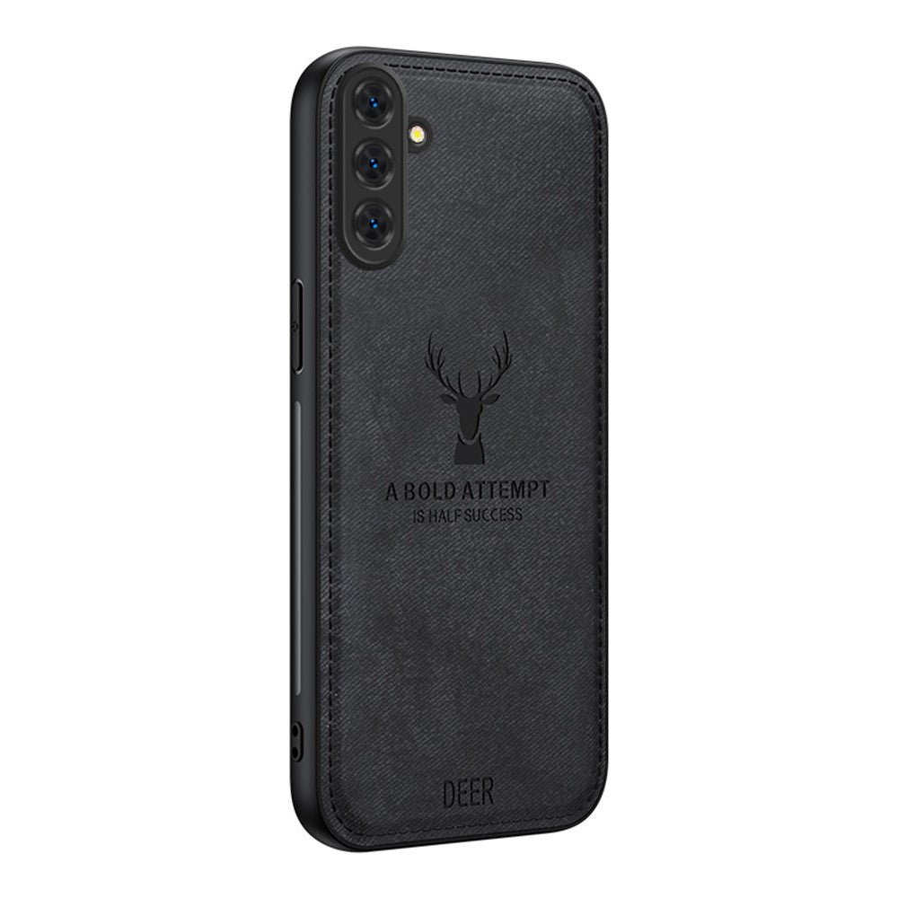For Samsung Galaxy S26 Case Deer Pattern Cloth Texture PU + PC + TPU Phone Cover