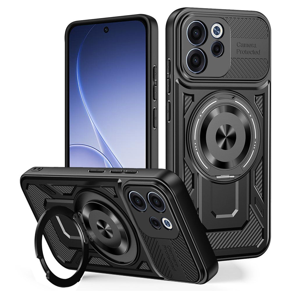 For Oppo Reno15 F 5G Magnetic Case Rotating Kickstand TPU + PC Phone Cover