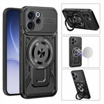 For Oppo Reno15 F 5G Magnetic Case Rotating Kickstand TPU + PC Phone Cover
