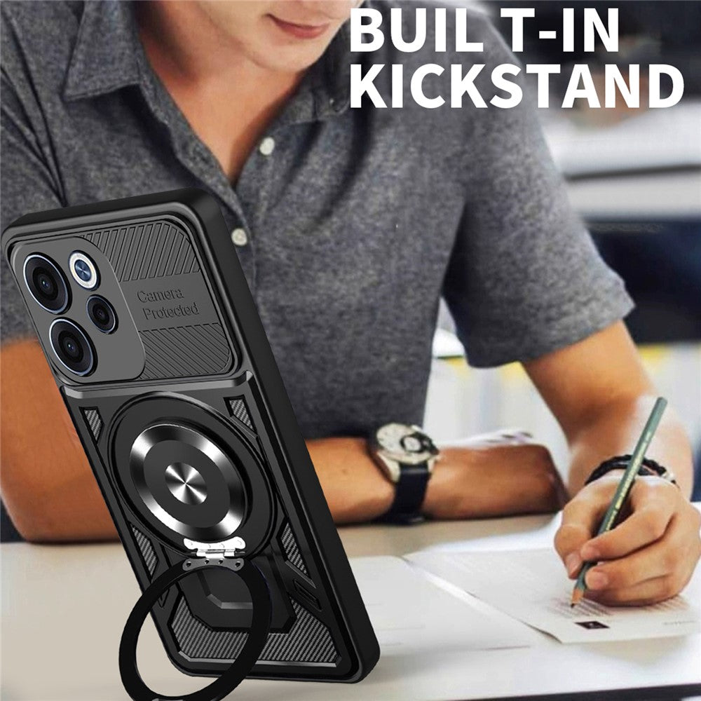 For Oppo Reno15 F 5G Magnetic Case Rotating Kickstand TPU + PC Phone Cover