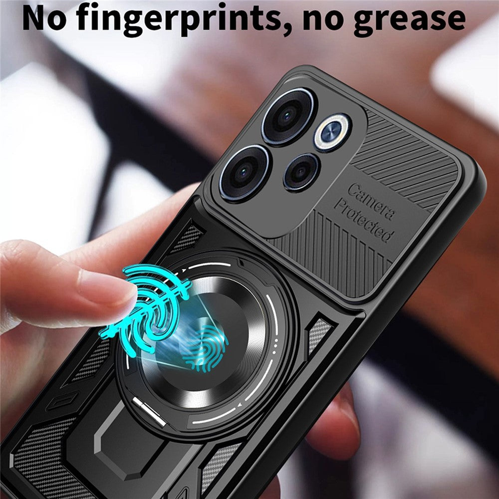 For Oppo Reno15 F 5G Magnetic Case Rotating Kickstand TPU + PC Phone Cover