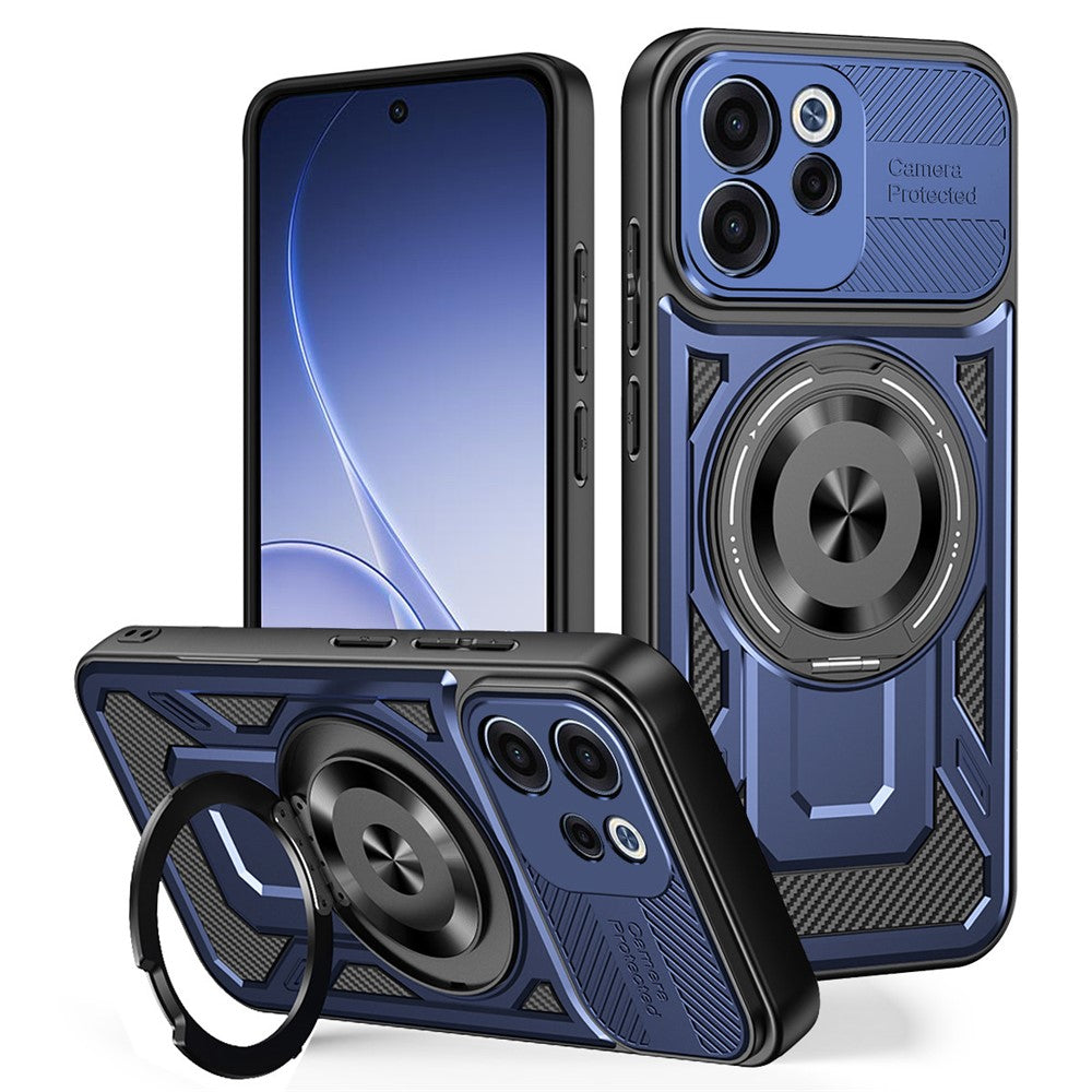 For Oppo Reno15 F 5G Magnetic Case Rotating Kickstand TPU + PC Phone Cover