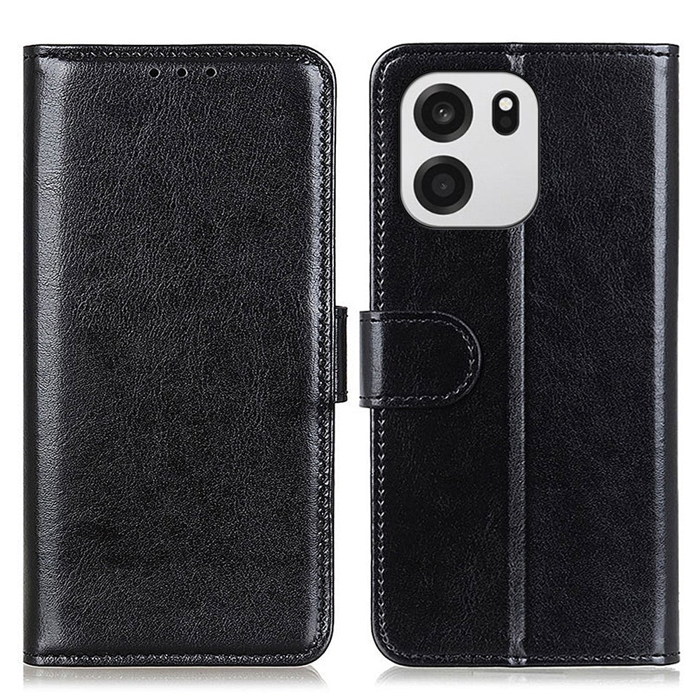OnePlus Nord CE6 5G / Nord 6 5G / Turbo 6V 5G / Turbo 6 5G skal Crazy Horse textur PU-läder mobilstativ