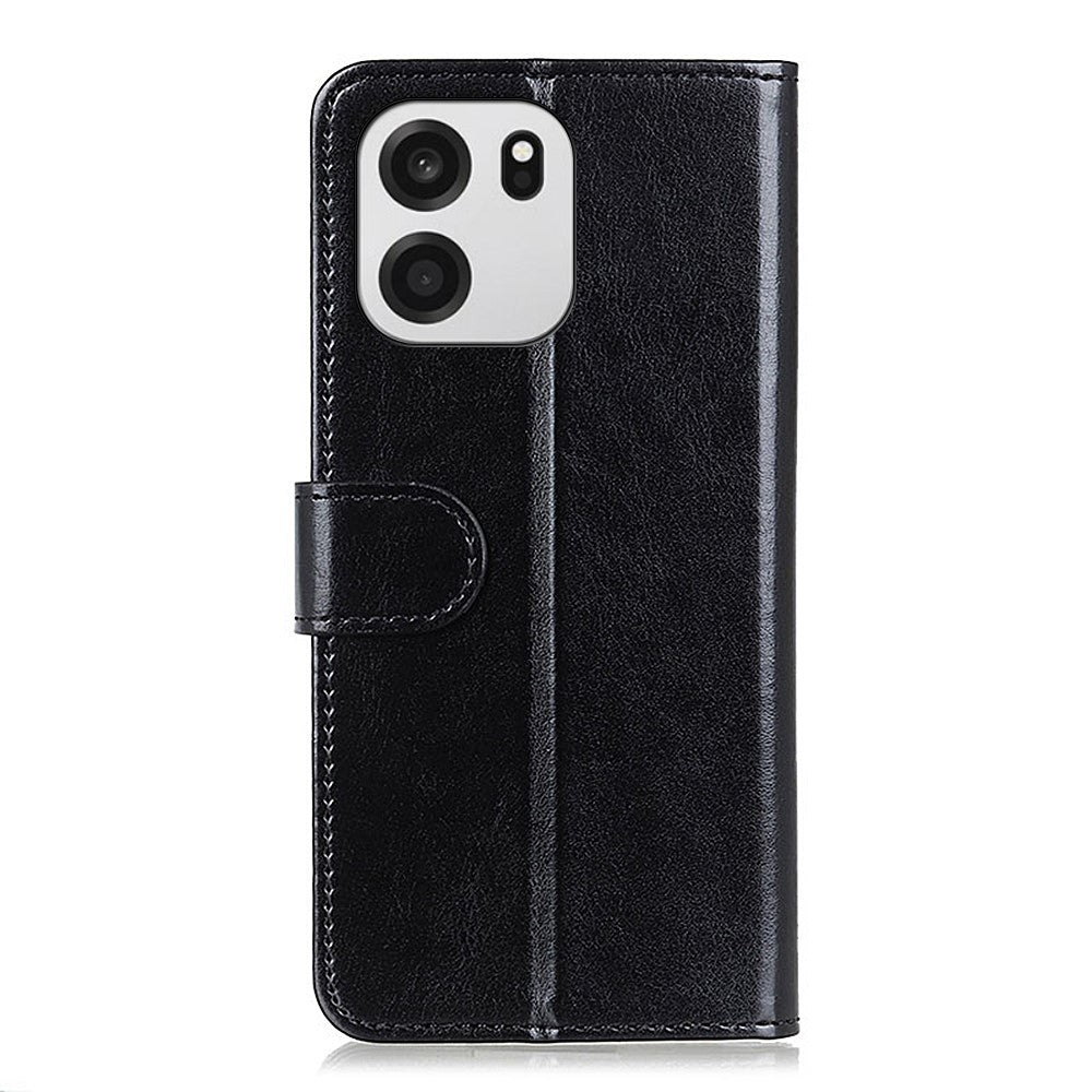 OnePlus Nord CE6 5G / Nord 6 5G / Turbo 6V 5G / Turbo 6 5G skal Crazy Horse textur PU-läder mobilstativ