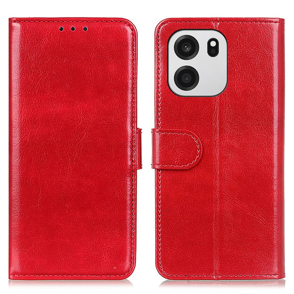 OnePlus Nord CE6 5G / Nord 6 5G / Turbo 6V 5G / Turbo 6 5G skal Crazy Horse textur PU-läder mobilstativ