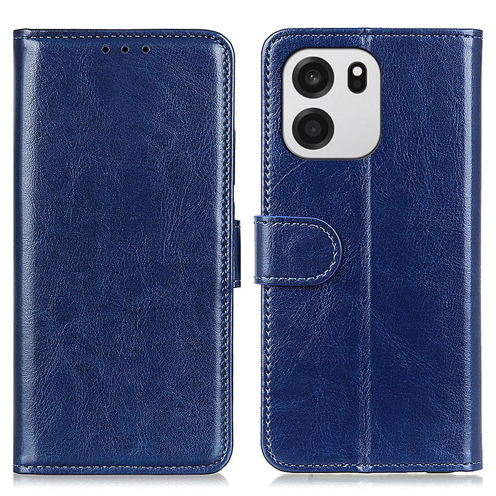 OnePlus Nord CE6 5G / Nord 6 5G / Turbo 6V 5G / Turbo 6 5G skal Crazy Horse textur PU-läder mobilstativ