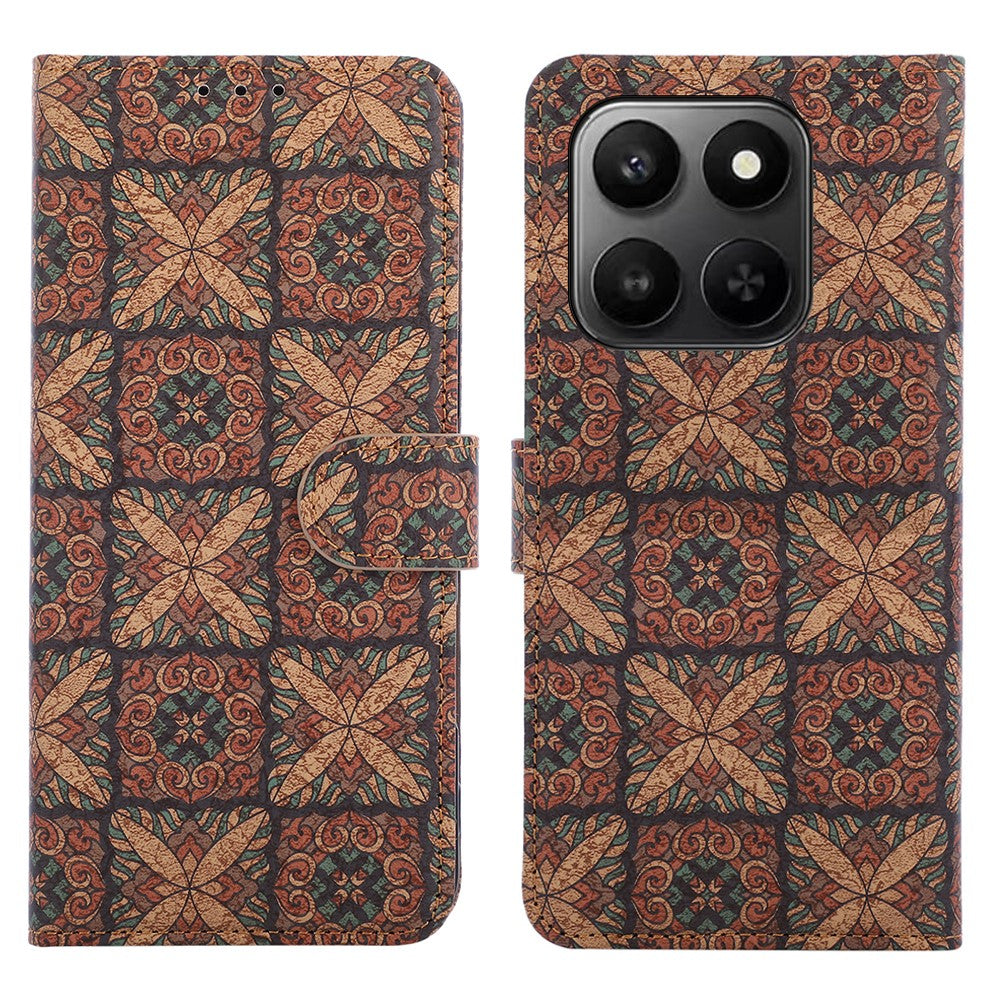 Leather Wallet Case For Honor X7d 5G / X7d 4G / 400 Smart 4G / 400 Smart 5G Bohemian-style TPU PU Phone Cover with Stand