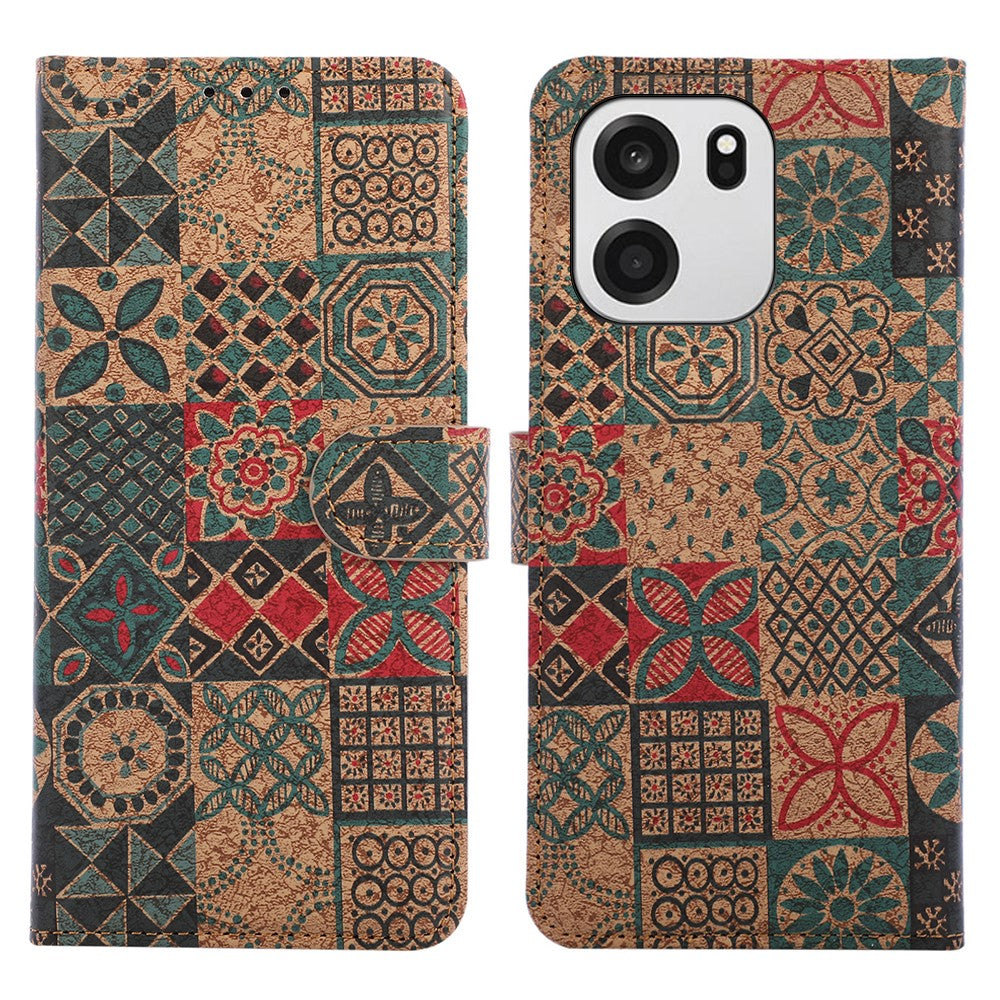 OnePlus Nord CE6 5G / Nord 6 5G / Turbo 6V 5G / Turbo 6 5G Läderplånboksfodral Bohemiskt TPU PU mobilskal med Stativ