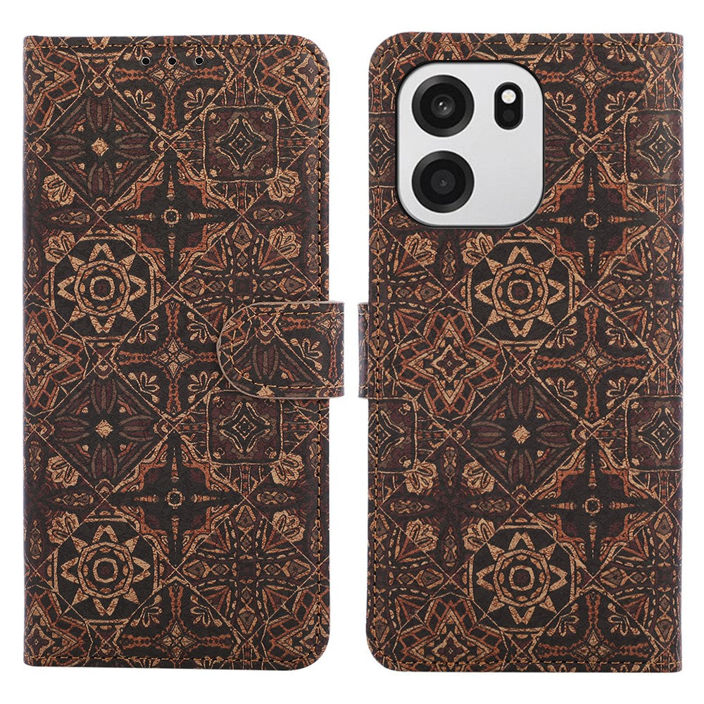 OnePlus Nord CE6 5G / Nord 6 5G / Turbo 6V 5G / Turbo 6 5G Läderplånboksfodral Bohemiskt TPU PU mobilskal med Stativ
