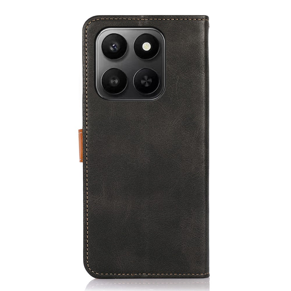 KHAZNEH Pung Etui til Honor X7d 5G / X7d 4G / 400 Smart 4G / 400 Smart 5G Guld Magnetisk Spænde Koskind Tekstur Læder Flip Stand Telefon Cover