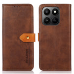 KHAZNEH Pung Etui til Honor X7d 5G / X7d 4G / 400 Smart 4G / 400 Smart 5G Guld Magnetisk Spænde Koskind Tekstur Læder Flip Stand Telefon Cover