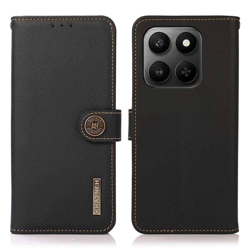 KHAZNEH Telefoncover til Honor X7d 5G / X7d 4G / 400 Smart 4G / 400 Smart 5G Ægte okselæder RFID-blokerende pungcover