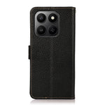 KHAZNEH Phone Case for Honor X7d 5G  /  X7d 4G  /  400 Smart 4G  /  400 Smart 5G Litchi Texture Genuine Cow Leather Cover RFID Blocking