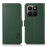 KHAZNEH Phone Case for Honor X7d 5G  /  X7d 4G  /  400 Smart 4G  /  400 Smart 5G Litchi Texture Genuine Cow Leather Cover RFID Blocking