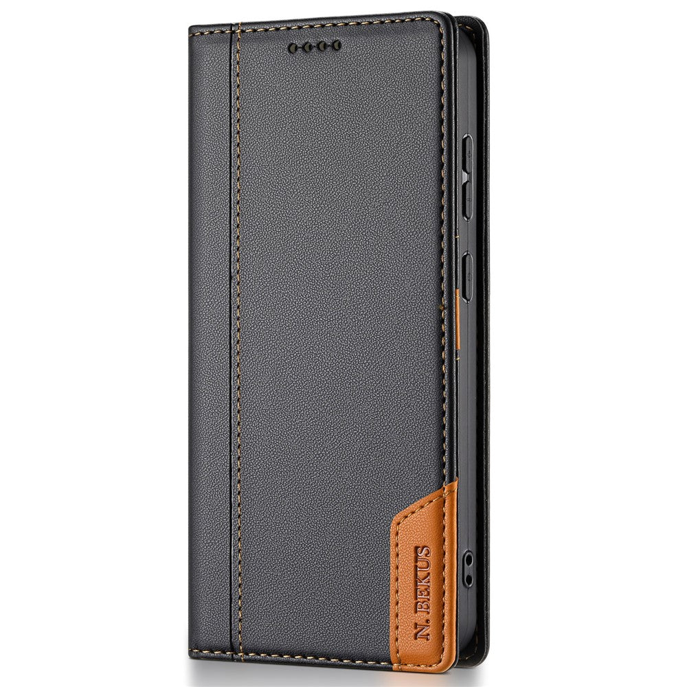 N.BEKUS P3 Stand Case For Xiaomi Redmi Note 15 4G (Global)  /  15 5G (Global)  /  Poco M8 5G RFID Blocking Wallet PU Leather Flip Phone Cover